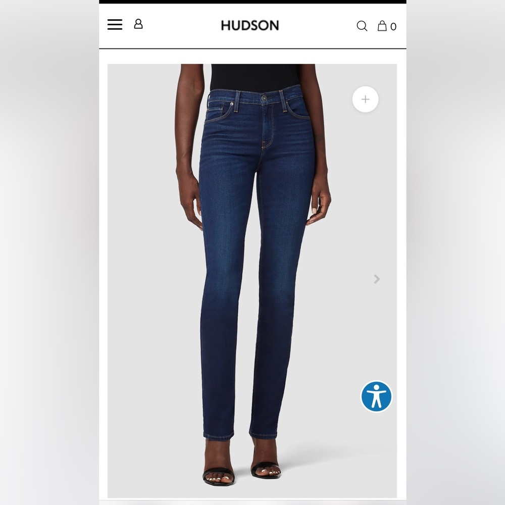Hudson Nico Mid-Rise Straight Jean in Summer Sky size 24
